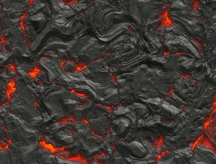 A bed of molten lava
