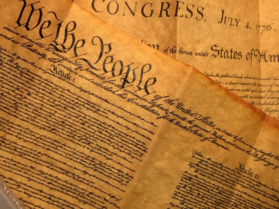 The front page of the United States Constitution